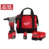 Milwaukee 2550-22 M12 12-Volt Lithium-Ion Cordless Rivet Tool Kit with (2) 1.5Ah Batteries and Charger