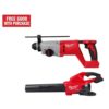 Milwaukee 2613-20-2824-20 M18 18V Lithium-Ion Brushless Cordless 1 in. SDS-Plus D-Handle Rotary Hammer & M18 Dual Battery Blower