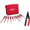 Milwaukee 48-22-2210-48-22-3080 1000-Volt Insulated Screwdriver Set with Case with 20-32 AWG Low Voltage Dipped Grip Wire Stripper and Cutter (11-Piece)