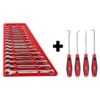 Milwaukee 48-22-9415-48-22-9215 Combination SAE Wrench Mechanics Tool Set and Hook and Pick Set (19-Piece)