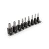 TEKTON SIB92103 1/2 in. Drive Triple Square Impact Bit Socket Set with Rail, 9-Piece (M6-M12, MT14-MT18)