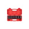 TEKTON SID92340 1/2 in. Drive Deep 6-Point Axle Nut Impact Socket Set with Case, 7-Piece (29-38 mm)