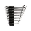 TEKTON WAE95102 3/8 in. to 1 in. Angle Head Open End Wrench Set with Modular Slotted Organizer (11-Piece)