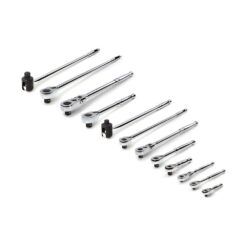 TEKTON SDR99002 1/4 in., 3/8 in., 1/2 in. Drive Quick-Release Ratchet and Breaker Bar Set (12-Piece)