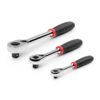 TEKTON SRH91101 1/4 in., 3/8 in., 1/2 in. Drive Quick-Release Comfort Grip Ratchet Set (3-Piece)