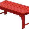 WestinTrends Malibu 48" Outdoor Bench, All Weather Resistant Poly Lumber Backless Patio Garden Bench, Adirondack Curved Bench Seat for Comfort, Red - 1