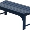 WestinTrends Malibu 48" Outdoor Bench, All Weather Resistant Poly Lumber Backless Patio Garden Bench, Adirondack Curved Bench Seat for Comfort, Navy Blue - 1
