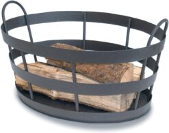 Minuteman International Shaker, Graphite Firewood Log Basket Bin Holder, 4 Units - 1