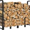 Artibear Firewood Rack Stand 6ft Heavy Duty Logs Carrier Holder for Outdoor Indoor Fireplace, Matte Black - 1