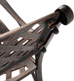 Patio Sense 61491 Patio Bench Cast Aluminum Lightweight Sturdy Bench Perfect for Relaxing Pause in Garden, Backyard Patio Basketweave Design - Antique Bronze Finish - 5