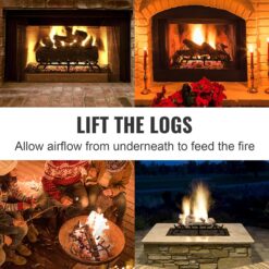 VEVOR Fireplace Grate, 30 inch Heavy Duty Fireplace Pit Grill Grate with 6 Support Legs, 3/4'' Solid Powder-Coated Steel Bars, Fire Logs Firewood Burning Rack Holder for Indoor and Outdoor Fireplace - 6