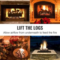 VEVOR Fireplace Grate, 24 inch Heavy Duty Fireplace Pit Grill Grate with 6 Support Legs, 3/4'' Solid Powder-Coated Steel Bars, Fire Logs Firewood Burning Rack Holder for Indoor and Outdoor Fireplace - 6