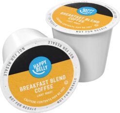 Happy Belly Light Roast Coffee Pods, Breakfast Blend, Compatible with Keurig 2.0 K-Cup Brewers, 100 Count