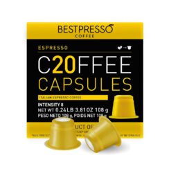 Bestpresso Coffee for Nespresso Original Machine 120 Aluminum pods Certified Genuine Espresso Espresso Blend (Medium Intensity) Pods Compatible