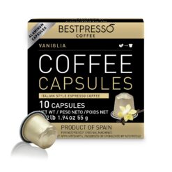 Bestpresso Coffee for Nespresso Original Machine 120 pods Certified Genuine Espresso Flavored Pack Vanilla Pods Compatible with Nespresso Original 60 Days Satisfaction Guarantee