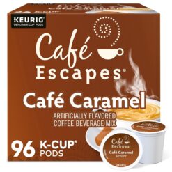 Cafe Escapes Cafe Caramel, Keurig Single-Serve K-Cup Pods, 96 Count (4 Packs of 24)