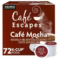 Cafe Escapes Cafe Mocha Keurig Single-Serve K-Cup Pods, 72 Count (6 Packs of 12)
