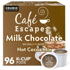Cafe Escapes Milk Chocolate Hot Cocoa Keurig Single-Serve K-Cup Pods, 96 Count (4 Packs of 24)