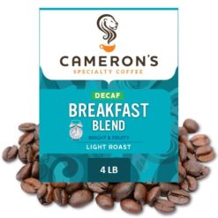 Cameron's Coffee Roasted Whole Bean Coffee, Decaf Breakfast Blend, 4 Pound, (Pack of 1)