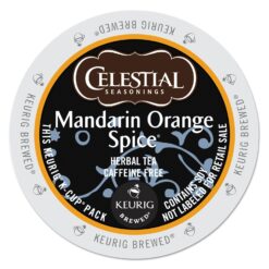 Celestial Seasonings Mandarin Orange Spice Herbal Tea, Single-Serve Keurig K-Cup Pods, 96 Count