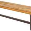 Christopher Knight Home Carlisle Outdoor Acacia Wood and Rustic Metal Bench, Sandblast Finish / Rustic Metal 14. 75 x 63 x 17. 50 inches