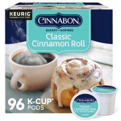 Cinnabon Classic Cinnamon Roll Keurig Single-Serve K-Cup Pods, Light Roast Coffee, 96 Count (4 Packs of 24)