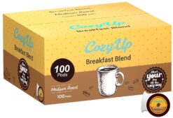 CozyUp Breakfast Blend, Single-Serve Coffee Pods Compatible with Keurig K-Cup Brewers, Medium Roast Coffee, 100 Count