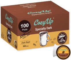 CozyUp Specialty Dark, Single-Serve Coffee Pods Compatible with Keurig K-Cup Brewers, Dark Roast Coffee, 100 Count