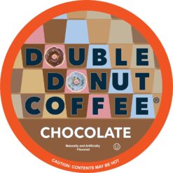Double Donut Flavored Coffee Pods, Chocolate Coffee, Single Serve Medium Roast Coffee for Keurig K Cups Brewers, 80 Count
