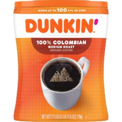 Dunkin' 100% Colombian Medium Roast Ground Coffee, 27.5 Ounce (Pack of 4)