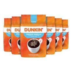 Dunkin' French Vanilla Flavored Ground Coffee, 18 Ounce (Pack of 6)