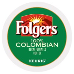 Folgers 100 percent Colombian Decaf single serve K-cup pods for Keurig brewers, 48 Count