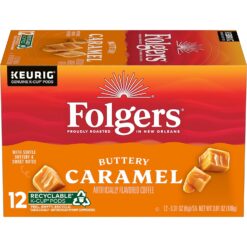 Folgers Buttery Caramel Flavored Coffee, 72 Keurig K-Cup Pods