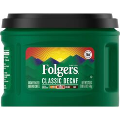 Folgers Classic Decaf Medium Roast Ground Coffee, 22.6 Ounces (Pack of 6)