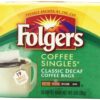 Folgers Coffee Singles Medium Roast Decaf Coffee Bags, 19 Count (Pack of 6)