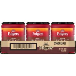 Folgers Toasty Hazelnut Flavored Ground Coffee, 9.6 Ounce Canister (Pack of 6)