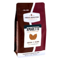 Fresh Roasted Coffee, Amaretto Flavored Coffee, 12 oz, Medium Roast, Kosher, Ground