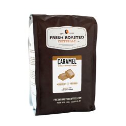 Fresh Roasted Coffee, Caramel Flavored Coffee, 5 lb (80 oz), Medium Roast, Kosher, Ground