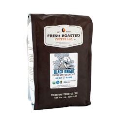 Fresh Roasted Coffee, Fair Trade Organic Black Knight Water-Processed Decaf, 5 lb (80 oz), Dark Roast, Kosher, Whole Bean