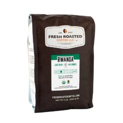 Fresh Roasted Coffee, Fair Trade Organic Rwanda, 5 lb (80 oz), Light Roast, Kosher, Ground