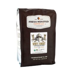 Fresh Roasted Coffee, Organic White Knight, 5 lb (80 oz), Light Roast, Fair Trade Kosher, Ground