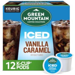 Green Mountain Coffee Roasters ICED Vanilla Caramel, Single Serve Keurig K-Cup Pods, Flavored Iced Coffee, 72 Count (6 Packs of 12)