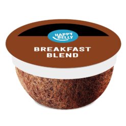 Happy Belly Breakfast Blend Coffee Pods, Light Roast, Compatible with K-Cup Brewer, 96 Count