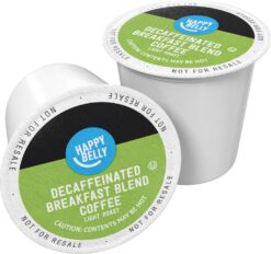 Happy Belly Decaf Light Roast Coffee Pods, Breakfast Blend, Compatible with Keurig 2.0 K-Cup Brewers, 100 Count