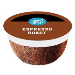 Happy Belly Espresso Roast Coffee Pods (Dark Roast), Compatible with K-Cup Brewer, 96 Count