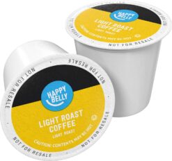 Happy Belly Light Roast Coffee Pods, Morning Light, Compatible with Keurig 2.0 K-Cup Brewers, 100 Count