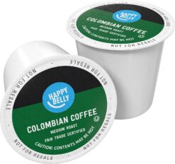 Happy Belly Medium Roast Coffee Pods, Colombian, Compatible with Keurig 2.0 K-Cup Brewers, 100 Count