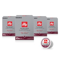 Illy Coffee K Cups - Coffee Pods For Keurig Coffee Maker – Intenso Dark Roast – Notes of Cocoa & Dried Fruit - Bold, Flavorful & Full-Bodied Flavor of Pods Coffee - No Preservatives – 20 Count, 4 Pack