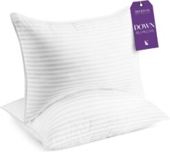 King Size Bed Pillows Set of 2 - Down Pillow for Sleeping - Back, Stomach or Side Sleepers