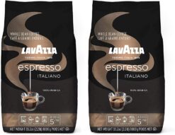 Lavazza Caffe Espresso 100% Arabic Whole Bean Coffee (2.2 lbs) - Pack of 2